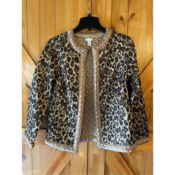 Chico’s Braided Cheetah Beitah RV Jacket Blazer size 0/Small (4932) - Picture 1 of 5